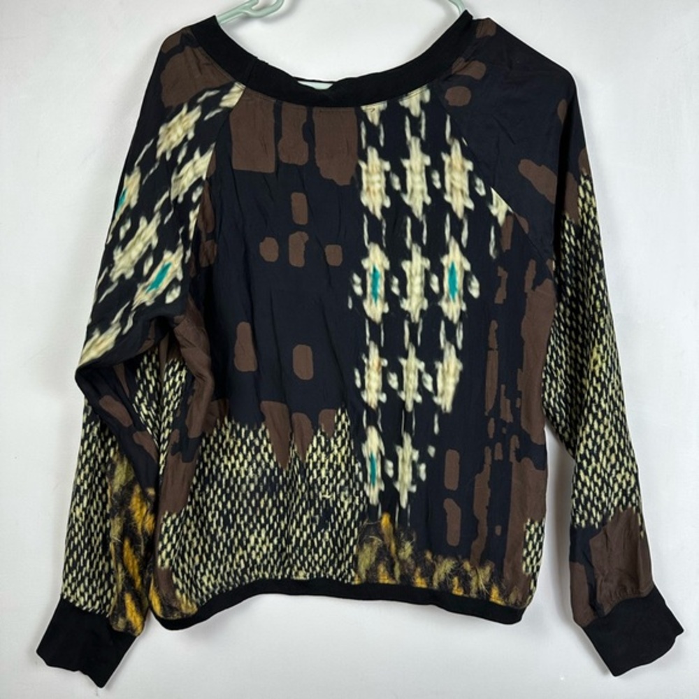 Black and Brown Boxy Long Sleeve Hoodie